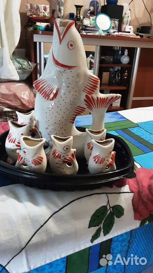 Рыба графин, с рыбками рюмочками