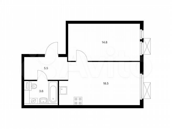 1-к. квартира, 42,4 м², 19/32 эт.