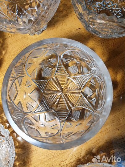 Хрусталь, ваза, конфетница хрустальная СССР
