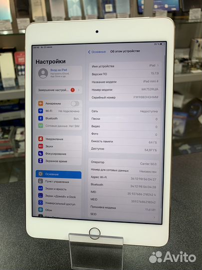 iPad mini 4 64GB Wi-Fi+Cellular