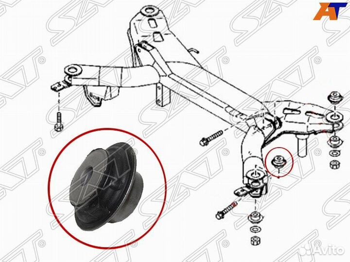 Сайлентблок задней балки mazda 6 02-12 RH ST-GJ6A