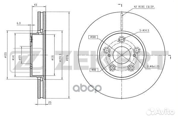 Диск тормозной передний Toyota Avensis (T220) 0