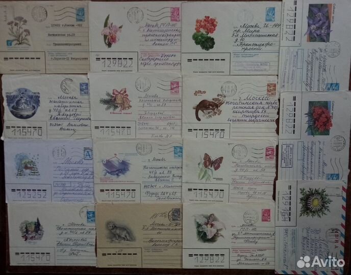 Конверты 1950-90х гг., открытки с ориг.маркой