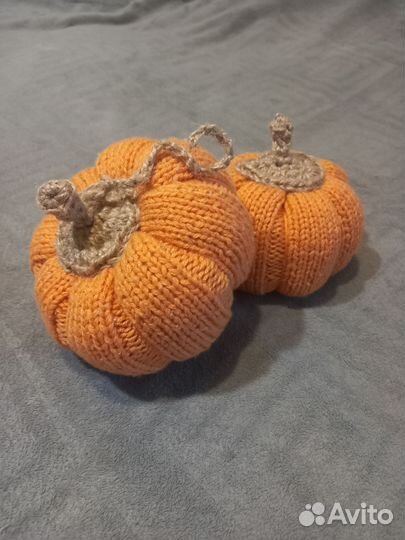 Тыква вязаная декор