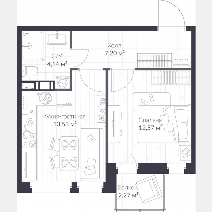 1-к. квартира, 35,2 м², 8/10 эт.