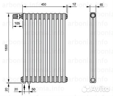 Радиатор Arbonia 2180/10 №69 твв RAL-9016
