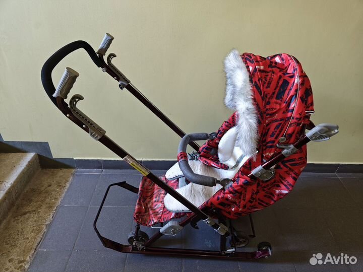 Санки-коляска Nika - Ника детям 7-8SK красные