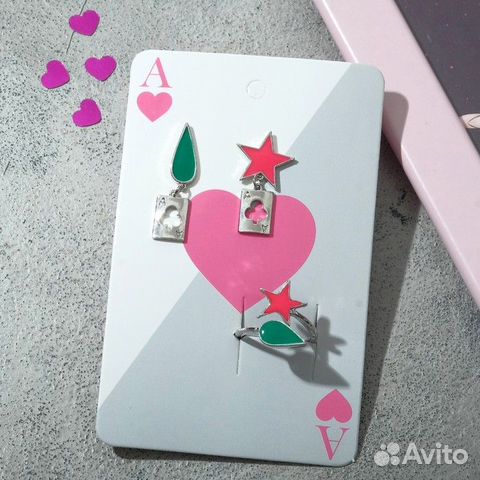 Набор: серьги, кольцо 