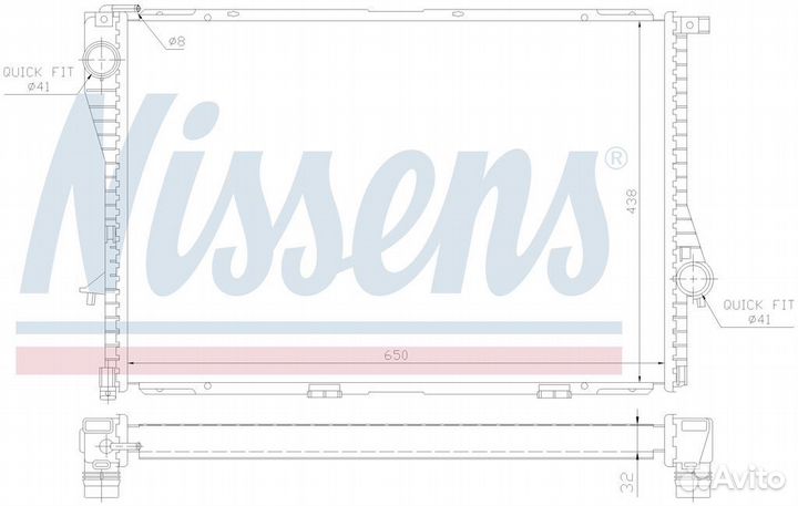 Радиатор охлаждения двс BMW 5 series E39 (1996) 52