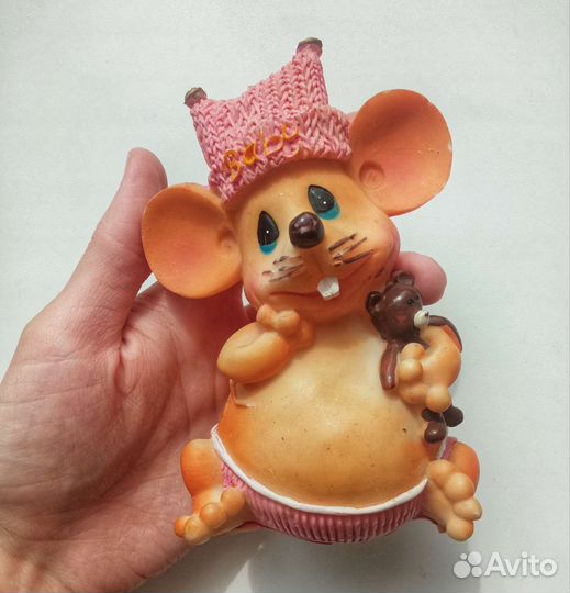 Фигурка мышь копилка мышонок потрепан