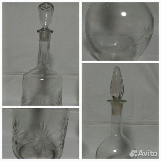 Графины СССР, хрусталь, стекло, Корзинка