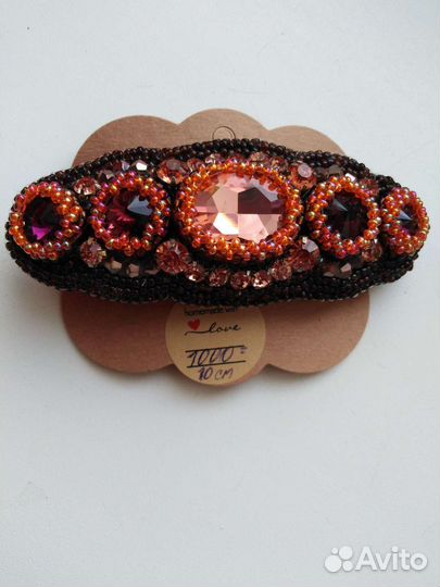 Заколки ручной работы из камней и бисера