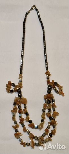 Бусы из сердолика и гематита