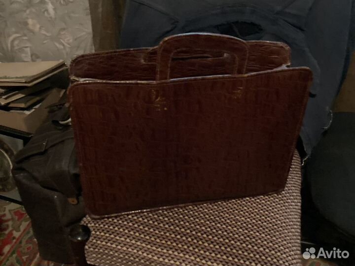 Портфель женский винтажный кожа италия