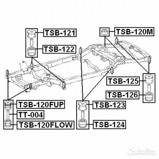 Сайлентблок подрамника toyota land cruiser prado 1