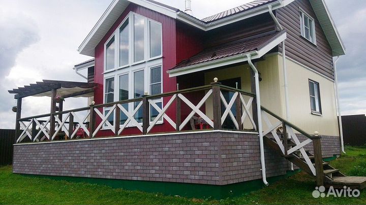 Отделка цоколя Хаубергом