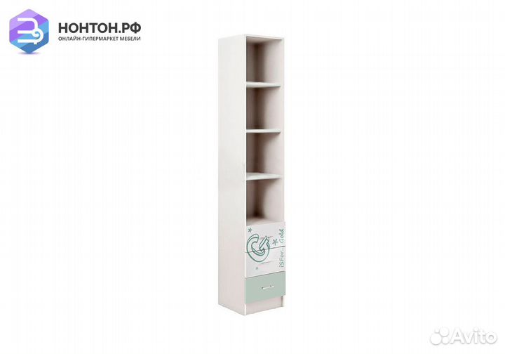 Стеллаж Вега Алфавит белый / мятный