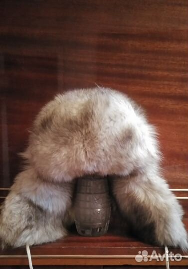 Шапка-ушанка из меха песца