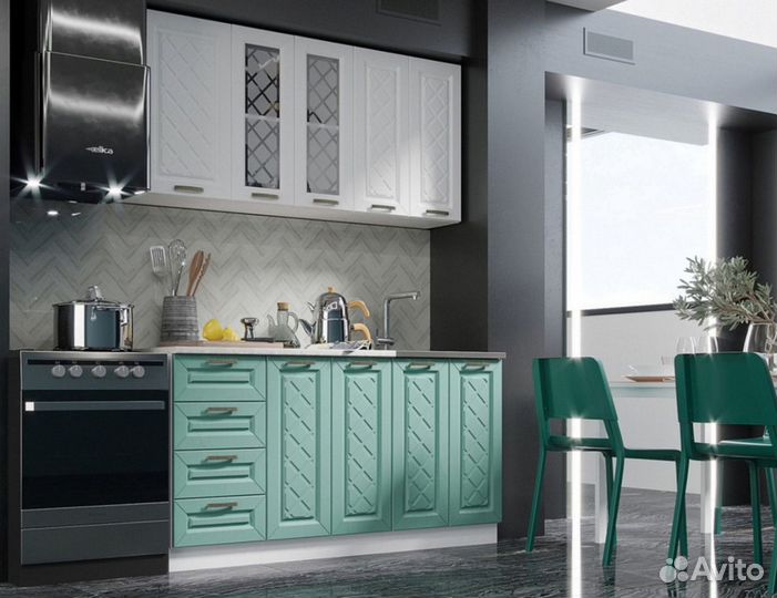 Кухня Агава Белая/Мята 1,6м