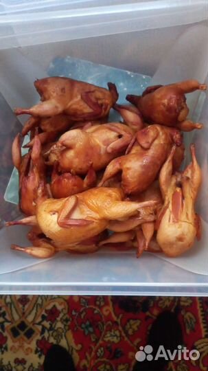 Перепелка копченая,мясо бройлер,мясо кролика