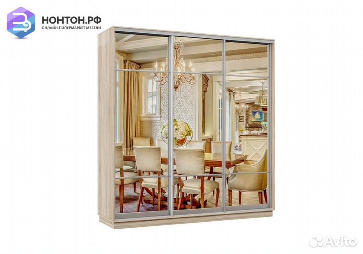 Шкаф-купе трёхдверный Агена дуб сонома