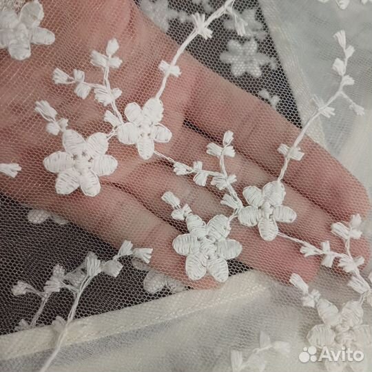 Блузка вышивка хлопок на сетке р-42-44