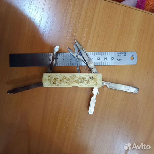 Кость,мамонта,вставки,ножик