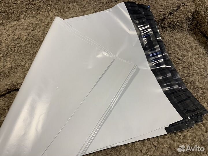 Курьерские пакеты 55 мкм белые без надписей и без