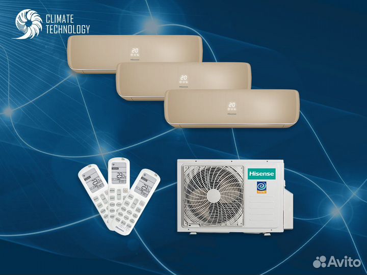 Сплит система хисенс premium champagne R32