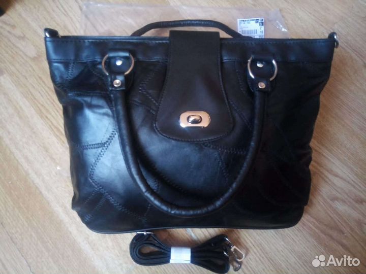 Новая сумочка из натуральной кожи, черная