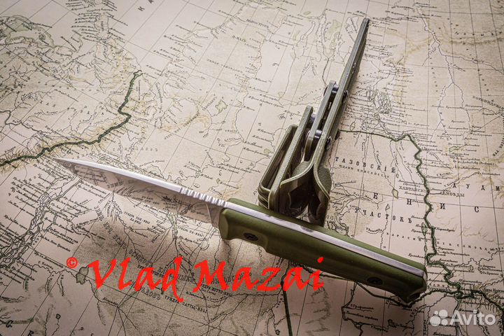 Нож Sturm AUS-8 StoneWash Олива Kizlyar Supreme