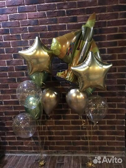 Шарики с гелием, цифры из шаров, оформление