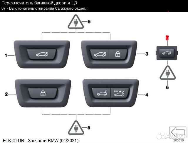 Кнопка открывания багажника Bmw 5 G30 520Db47