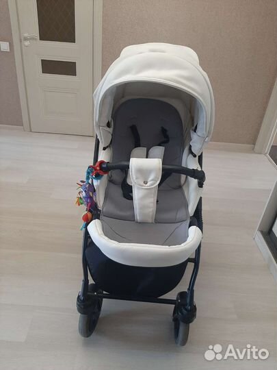 Коляска 2 в 1 эко кожа Peppy Sandra