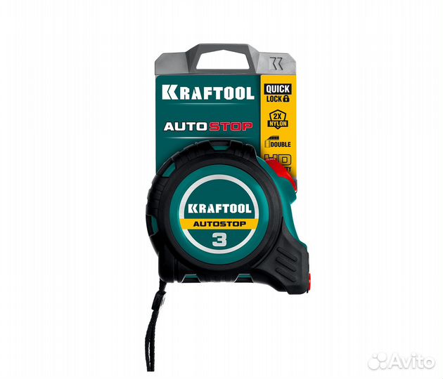 Рулетка с автостопом kraftool AutoStop 3 м х 16 мм