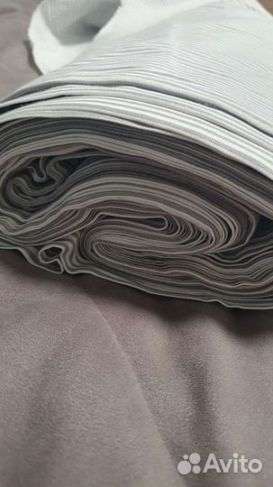 Ткань хлопок остаток Полоска серая Бязь плательная