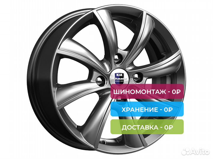 R15 4x100 6J ET50 D60,1 K&K Бриз (кс611) Дарк плат