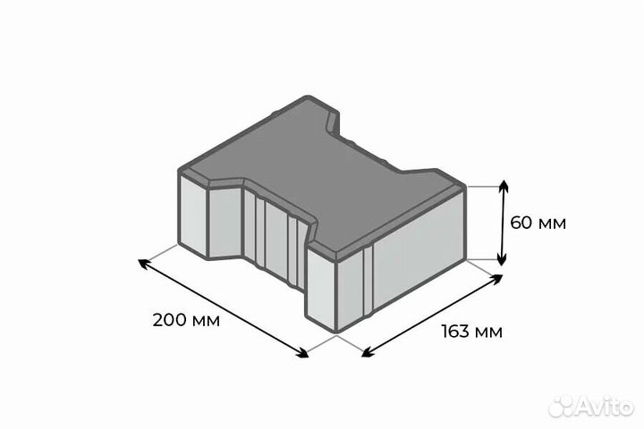 Тротуарная плитка / Брусчатка Стандарт Черный 60мм