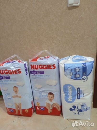 Подгузники трусики huggies 6