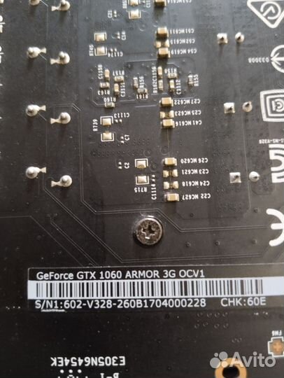 Видеокарта gtx 1060 3gb MSI Armor