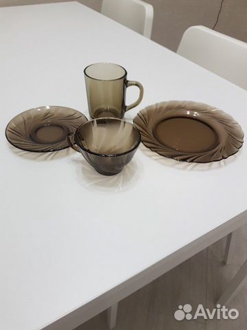 Бокал, чашка,тарелка. Французское стекло