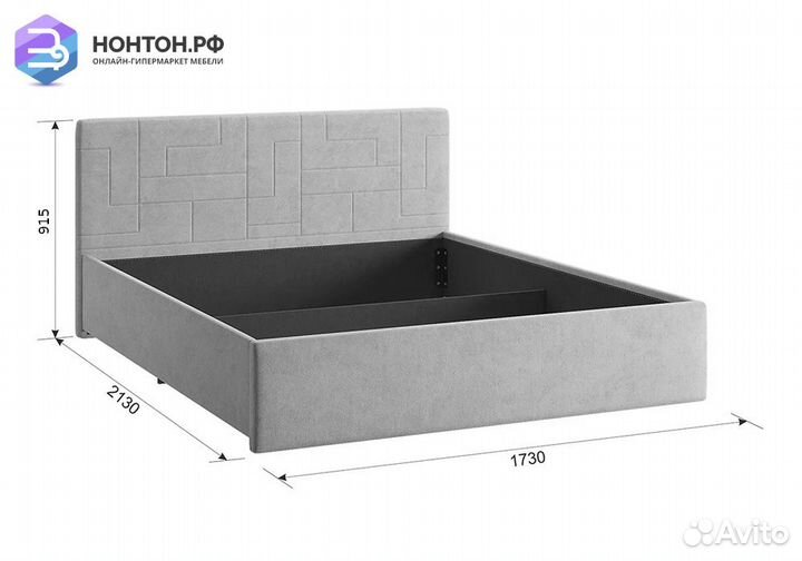 Кровать Лора 2 1.6 м светло-синяя