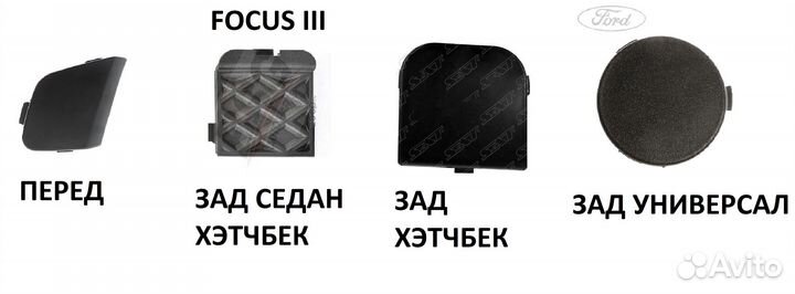 Заглушка переднего бампера Форд Фокус 3