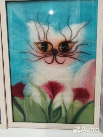 Картина сваленная из шерсти, ручная работа