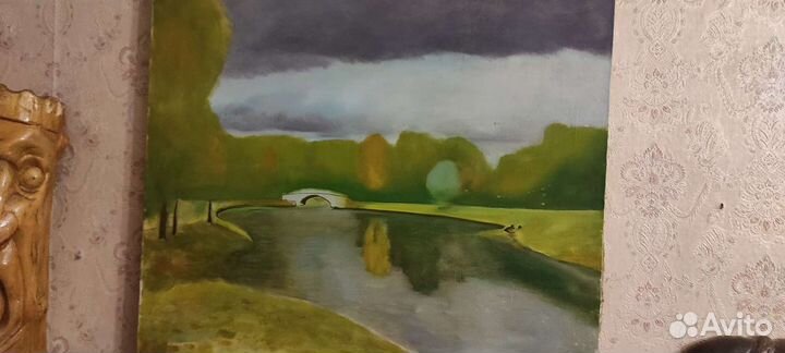Картина маслом на холсте пейзаж, натюрморт
