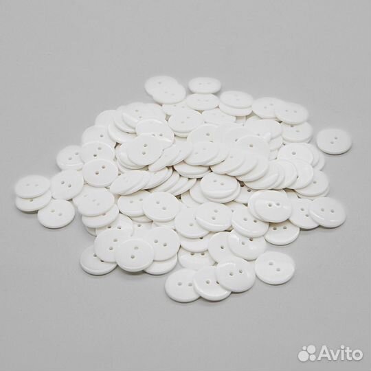 Белый Пуговица супатная 36L (23мм) 2 прокола, пластик (белый), 144 шт