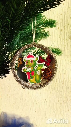 Елочная игрушка дракон (поделка)