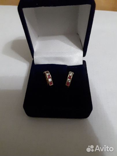 Золотые серьги детские бу