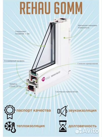 Пластиковое окно 50х70