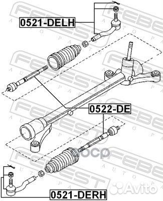 Тяга рулевая (mazda 2 DE 2007) febest 0522-DE